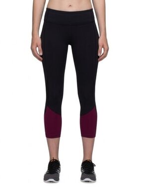 Lululemon Pace Rival Crop Women 8 Black Pink